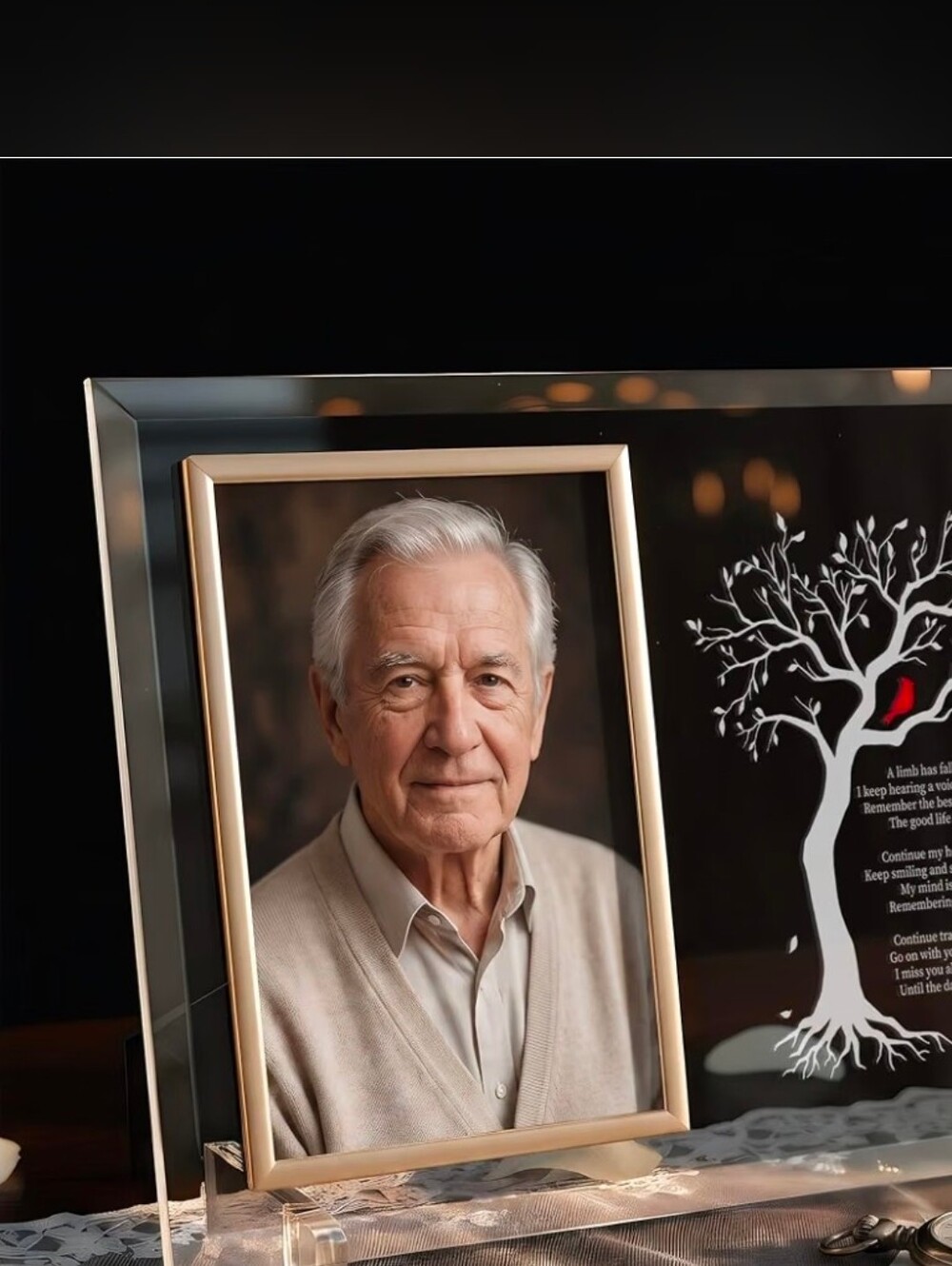 Memorial Glass Photo Frame Gift For Loss Of Loved One | 4x6 Photo | NEW IN BOX |
